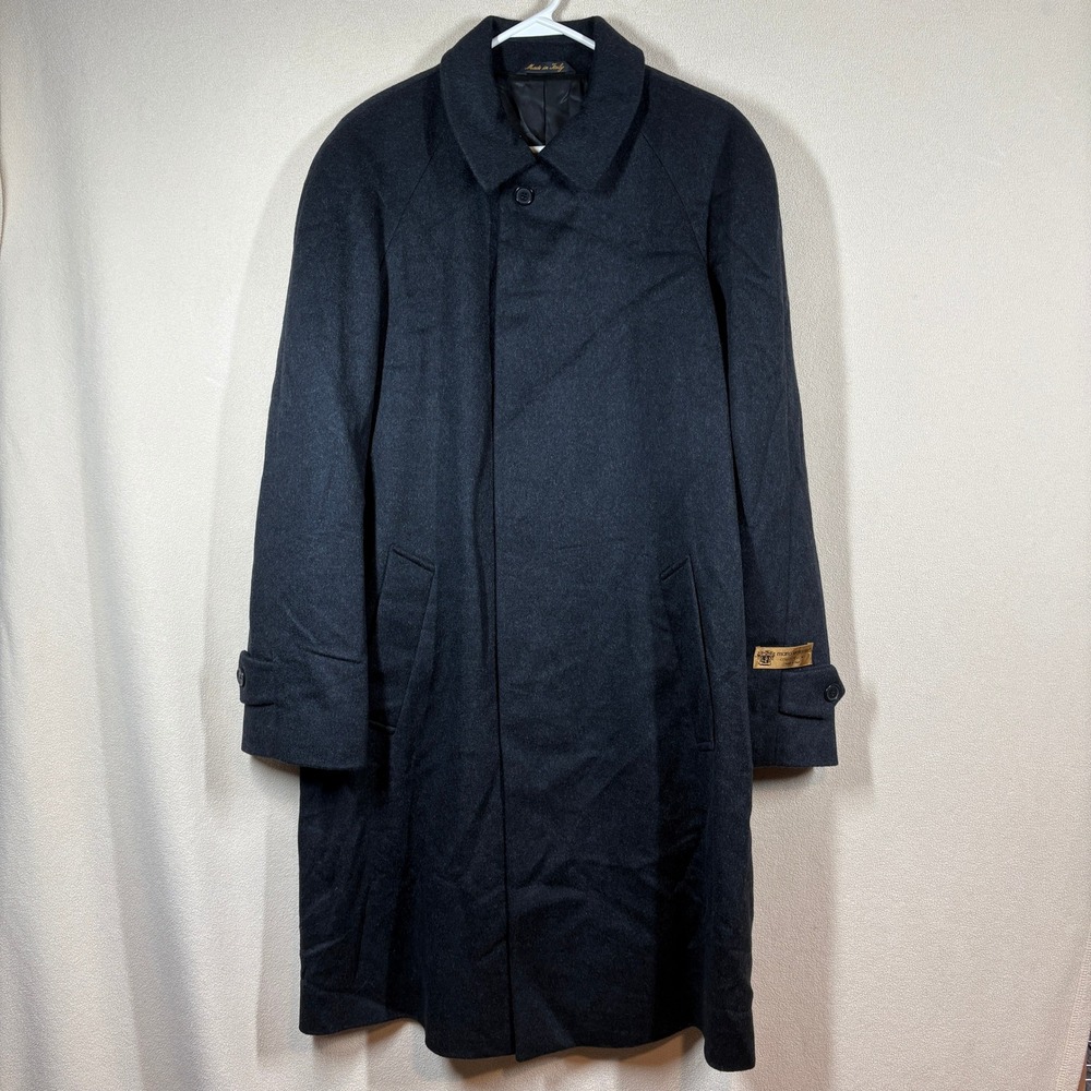 NWOT Mario Valente Italy Cashmere Overcoat Charcoal Grey Men 40 Quiet Luxury